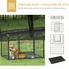 Parque para Mascotas Rectangular Parque de Juegos para Mascotas 4 Paneles de Acero 109x74x71 cm con Puerta de Do... - Ogal.Es