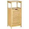 Mueble Auxiliar de Baño de Bambú Armario para Baño con 2 Estantes y 1 Cajón de Tela Extraíble Mueble de Almacena... - Ogal.Es