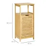 Mueble Auxiliar de Baño de Bambú Armario para Baño con 2 Estantes y 1 Cajón de Tela Extraíble Mueble de Almacena... - Ogal.Es