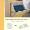 Mueble Auxiliar de Baño de Bambú Armario para Baño con 2 Estantes y 1 Cajón de Tela Extraíble Mueble de Almacena... - Ogal.Es