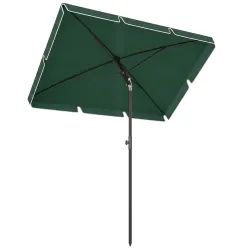 Sombrilla de Terraza de Aluminio 2x1,3x2,5 m Parasol de Jardín Rectangular con Función de Inclinación Verde - Ogal.Es