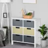 Cómoda de Madera con 6 Cajones Cajonera Auxiliar de Almacenaje con Patas Elevadas Estilo Moderno para Dormitorio... - Ogal.Es
