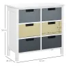 Cómoda de Madera con 6 Cajones Cajonera Auxiliar de Almacenaje con Patas Elevadas Estilo Moderno para Dormitorio... - Ogal.Es
