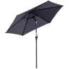 Sombrilla de Jardín, Ø260x235 cm, Parasol de Jardín Reclinable con Manivela, Poste Desmontable de Aluminio y 6 V... - Ogal.Es