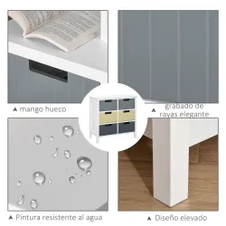 Cómoda de Madera con 6 Cajones Cajonera Auxiliar de Almacenaje con Patas Elevadas Estilo Moderno para Dormitorio... - Ogal.Es