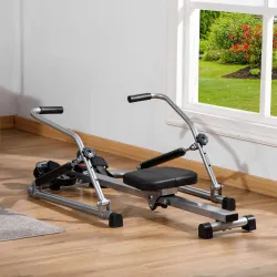Máquina de Remo Hidráulico Plegable con 3 Niveles de Resistencia Monitor Digital y Pedal Antideslizante para Fit... - Ogal.Es