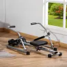 Máquina de Remo Hidráulico Plegable con 3 Niveles de Resistencia Monitor Digital y Pedal Antideslizante para Fit... - Ogal.Es