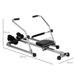 Máquina de Remo Hidráulico Plegable con 3 Niveles de Resistencia Monitor Digital y Pedal Antideslizante para Fit... - Ogal.Es
