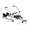Máquina de Remo Hidráulico Plegable con 3 Niveles de Resistencia Monitor Digital y Pedal Antideslizante para Fit... - Ogal.Es