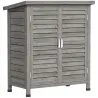 Armario para Terraza de Madera con 2 Estantes Interiores 2 puertas y Techo Inclinado para Exterior Terreza 87x46... - Ogal.Es
