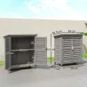 Armario para Terraza de Madera con 2 Estantes Interiores 2 puertas y Techo Inclinado para Exterior Terreza 87x46... - Ogal.Es