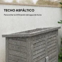 Armario para Terraza de Madera con 2 Estantes Interiores 2 puertas y Techo Inclinado para Exterior Terreza 87x46... - Ogal.Es