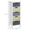 Cómoda de Madera con 5 Cajones Cajonera Auxiliar de Almacenaje con Patas Elevadas Estilo Moderno para Dormitorio... - Ogal.Es