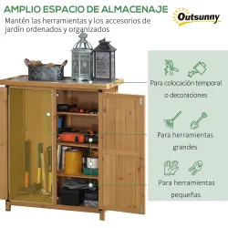 Armario de Jardín 0,24 m² 75x40x90 cm con 4 Estantes y Techo de Galvanizado para Almacenamiento de Herramientas ... - Ogal.Es