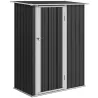 Cobertizo Exterior 1,07m² 142x86x189 cm con Puerta y Orificios de Drenaje para Almacenamiento de Herramientas Gris - Ogal.Es