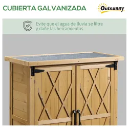 Armario de Jardín 0,24 m² 75x40x90 cm con 4 Estantes y Techo de Galvanizado para Almacenamiento de Herramientas ... - Ogal.Es