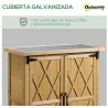 Armario de Jardín 0,24 m² 75x40x90 cm con 4 Estantes y Techo de Galvanizado para Almacenamiento de Herramientas ... - Ogal.Es