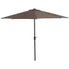 Sombrilla 269x138x236 cm Parasol de Jardín con Manivela y Forma Semicircular Tela Poliéster 180 g/m² para Exteri... - Ogal.Es