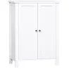 Armario de Baño con 2 Puertas y 2 Estantes Ajustables Interiores Mueble Auxiliar de Almacenaje 60x30x80 cm Blanco - Ogal.Es