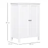 Armario de Baño con 2 Puertas y 2 Estantes Ajustables Interiores Mueble Auxiliar de Almacenaje 60x30x80 cm Blanco - Ogal.Es