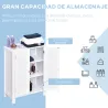 Armario de Baño con 2 Puertas y 2 Estantes Ajustables Interiores Mueble Auxiliar de Almacenaje 60x30x80 cm Blanco - Ogal.Es