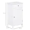 Armario de Baño con 1 Cajón 1 Puerta y Estante Ajustable Interior Mueble Auxiliar de Almacenaje 43x34x77 cm Blanco - Ogal.Es