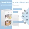 Armario de Baño con 1 Cajón 1 Puerta y Estante Ajustable Interior Mueble Auxiliar de Almacenaje 43x34x77 cm Blanco - Ogal.Es