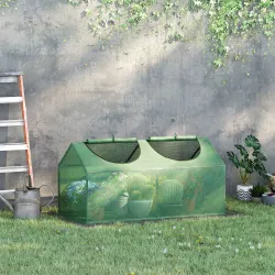 Invernadero de Exterior 120x60x60 cm Invernadero de Jardín con 2 Ventanas Enrollables Cubierta de PE 140g/? y Ma... - Ogal.Es