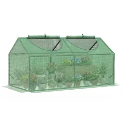 Invernadero de Exterior 120x60x60 cm Invernadero de Jardín con 2 Ventanas Enrollables Cubierta de PE 140g/? y Ma... - Ogal.Es