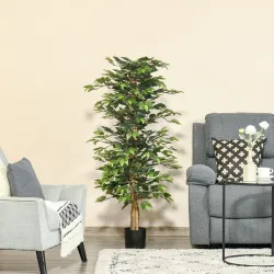 Planta Artificial con Macetas y 1008 Hojas Realistas para Decoración del Hogar Salón Dormitorio Ø60x150 cm Verde - Ogal.Es