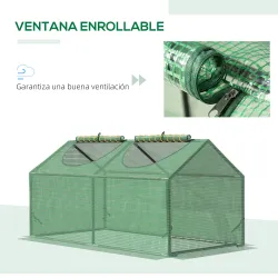 Invernadero de Exterior 120x60x60 cm Invernadero de Jardín con 2 Ventanas Enrollables Cubierta de PE 140g/? y Ma... - Ogal.Es