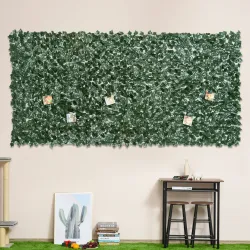 Seto Artificial Ocultación Jardín en Rollo 3x1,5 m Valla de Privacidad de Hiedra Artificial para Balcón Exterior - Ogal.Es