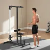 Máquina de Musculación Estación de Entrenamiento para Jalón al Pecho con Polea y Asiento Regulable para Entrenam... - Ogal.Es
