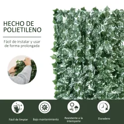 Seto Artificial Ocultación Jardín en Rollo 3x1,5 m Valla de Privacidad de Hiedra Artificial para Balcón Exterior - Ogal.Es
