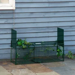 Trampa para Animales Vivos 80x25x30 cm Jaula Trampa para Ratas con 2 Puertas Asa y Marco de Acero para Ratones R... - Ogal.Es