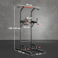 Máquina de Dominadas con Altura Ajustable Carga Máx. 120 kg para Entrenamiento Fitness 123x98x189-239 cm Negro y... - Ogal.Es