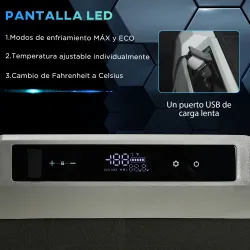 Nevera Compresor Portátil 40L Nevera Portátil Eléctrica para Coche Congelador CC 12V/24V hasta -20? con Pantalla... - Ogal.Es