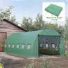 Cubierta de Repuesto para Invernadero 600x300x200cm Tipo Túnel Carpa de Invernadero con 12 Ventanas Verde - Ogal.Es