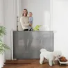 Barrera Seguridad para Perros Extensible Barrera para Mascotas con Extensión de Acero 5,5-115x5,5x82,5 cm Gris - Ogal.Es