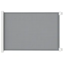 Barrera Seguridad para Perros Extensible Barrera para Mascotas con Extensión de Acero 5,5-115x5,5x82,5 cm Gris - Ogal.Es