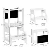 Torre de Aprendizaje 2 en 1 Convertible en Escritorio con Pizarra y Barra de Seguridad 42x44x86 cm Blanco - Ogal.Es