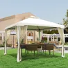 Cenador de Jardín 3x3 m Pabellón de Exterior con Doble Techo de Ventilación 4 Cortinas Mosquiteras Laterales con... - Ogal.Es