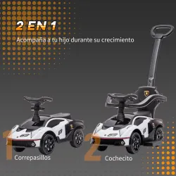 2 en 1 Coche Correpasillos para Niños 12-36 Meses Lamborghini Essenza SCV12 Andador Empujador con Bocina Mango d... - Ogal.Es