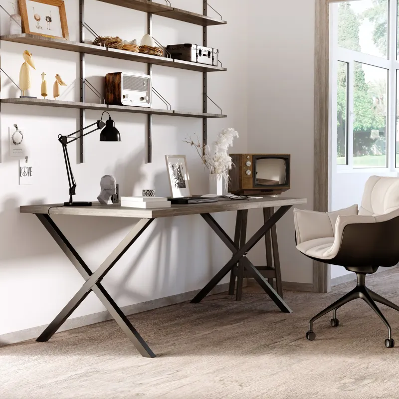 Conjunto de 2 Patas para Mesa Estilo Industrial 80x72 cm en Forma de X Patas de Muebles de Acero para Soporte co... - Ogal.Es