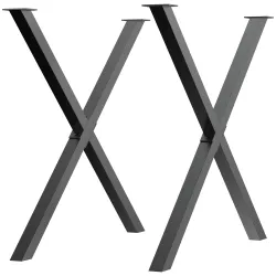 Conjunto de 2 Patas para Mesa Estilo Industrial 80x72 cm en Forma de X Patas de Muebles de Acero para Soporte co... - Ogal.Es
