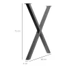 Conjunto de 2 Patas para Mesa Estilo Industrial 80x72 cm en Forma de X Patas de Muebles de Acero para Soporte co... - Ogal.Es