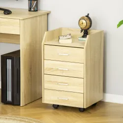 Cajonera de Escritorio con Ruedas, Cajonera de Oficina con 4 Cajones, Archivador Móvil para Estudio, Salón, para... - Ogal.Es