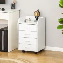 Cajonera de Escritorio con Ruedas, Cajonera de Oficina con 4 Cajones, Archivador Móvil para Estudio, Salón, para... - Ogal.Es