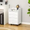 Cajonera de Escritorio con Ruedas, Cajonera de Oficina con 4 Cajones, Archivador Móvil para Estudio, Salón, para... - Ogal.Es