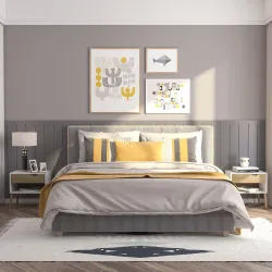 Set de 2 Mesitas de Noche Mesa Auxiliar Mesillas de Noche con Cajón y Estante de Almacenamiento para Dormitorio ... - Ogal.Es